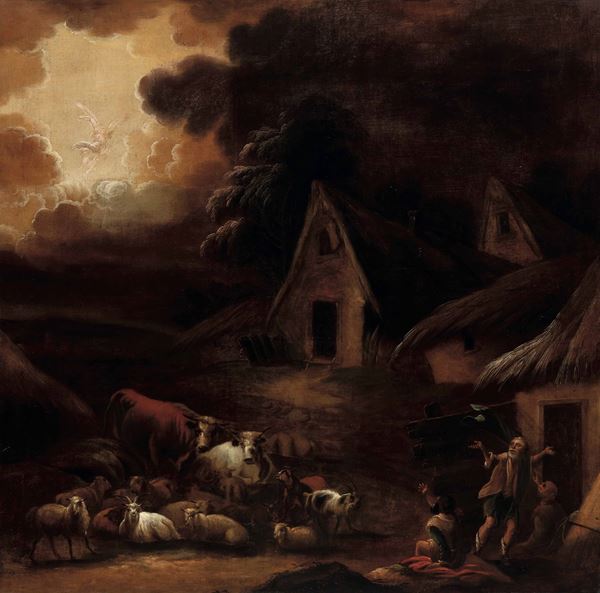 Pieter Mulier detto il Tempesta - Villaggio con pastori e armenti