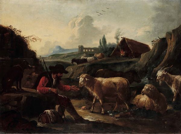 Philipp Peter Roos detto Rosa da Tivoli - Paesaggi con pastori e armenti