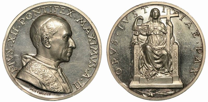 VATICANO. PIO XII, 1939-1958. Medaglia annuale A. II.  - Auction Numismatics - Cambi  [..]