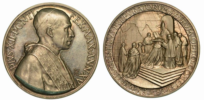 VATICANO. PIO XII, 1939-1958. Medaglia annuale A. XV.  - Auction Numismatics - Cambi  [..]