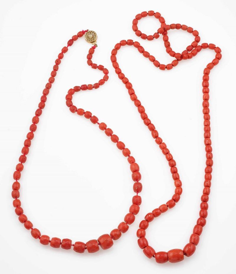 Two coral necklaces  - Auction Fine and Coral Jewels - Cambi Casa d'Aste