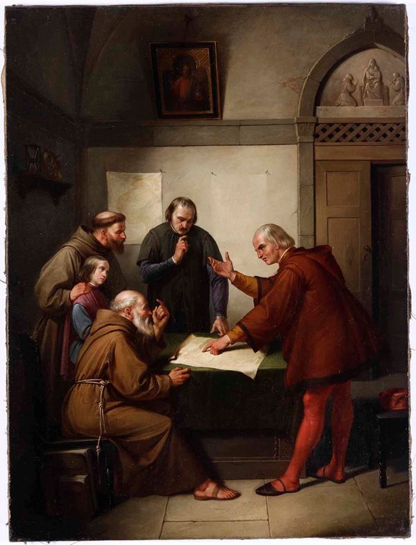 Giacomo Antonio Caimi - Cristoforo Colombo espone al Padre Juan Perez il suo progetto di andare in "India"
