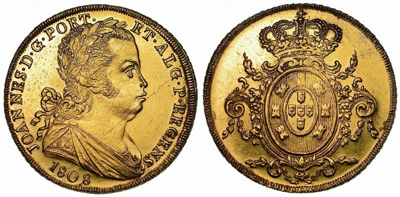 PORTOGALLO. JOAO (PRINCIPE REGGENTE), 1799-1816. Peça (6400 Reis) 1808.  - Auction Numismatics - Cambi Casa d'Aste