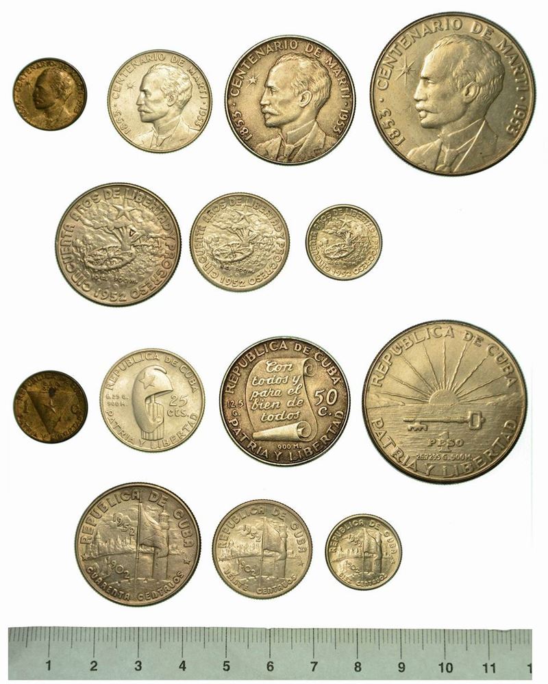 CUBA. Lotto di sette monete.  - Auction Numismatics - Cambi Casa d'Aste