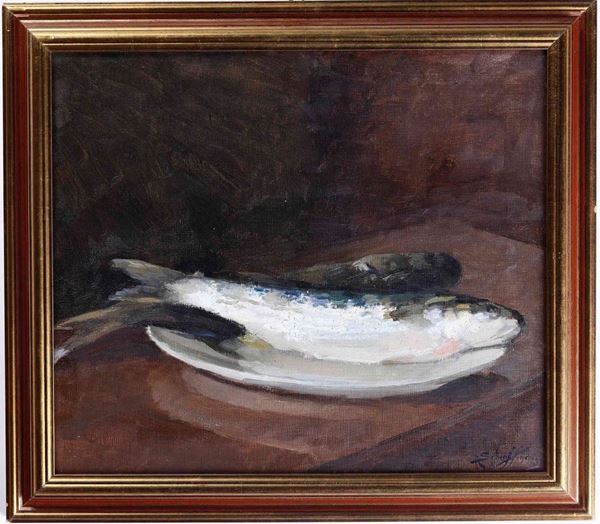 Antonio Schiaffino - Natura morta con pesci
