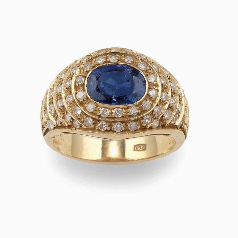 Sapphire and diamond ring  - Auction Fine and Coral Jewels - Cambi Casa d'Aste