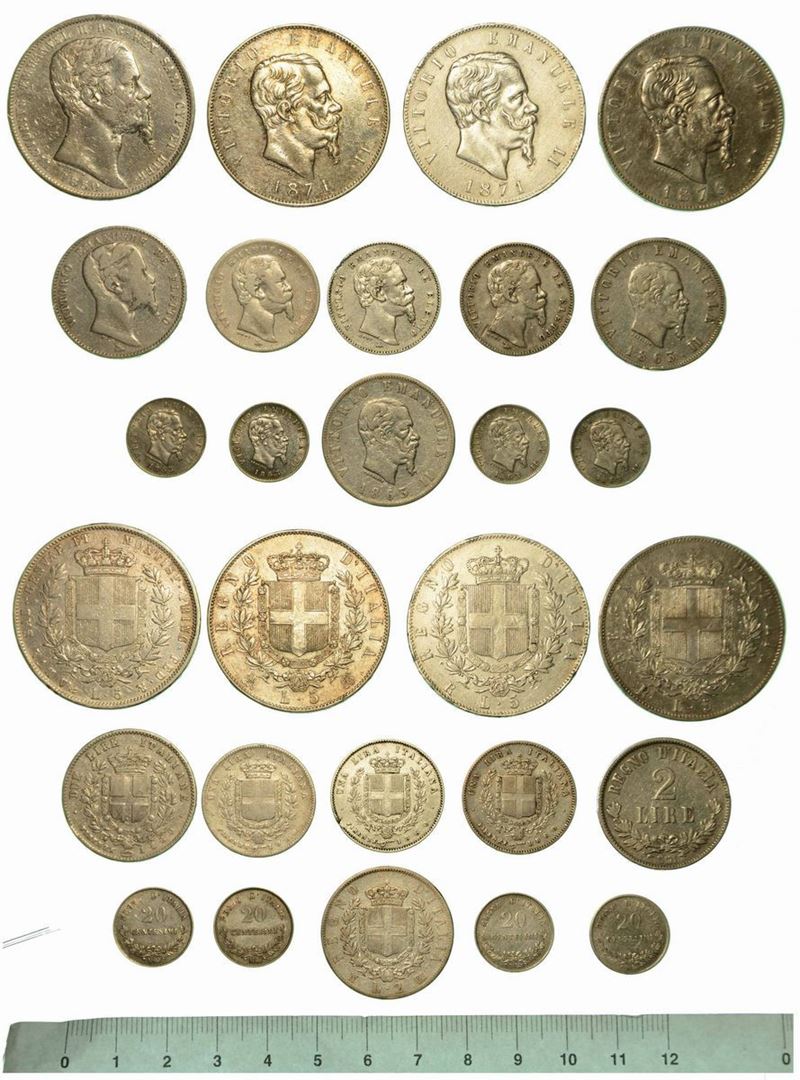 REGNO DI SARDEGNA E D'ITALIA. Lotto di quattordici monete.  - Auction Numismatics  [..]
