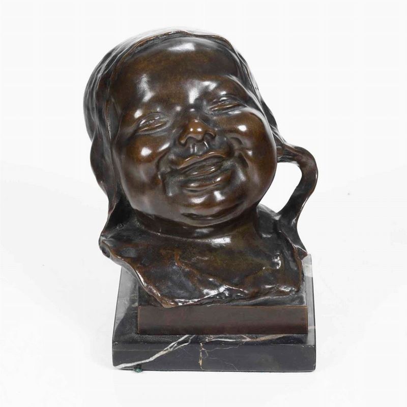 Testina di bimbo in bronzo, XX secolo  - Auction Antique June | Cambi Time - Cambi  [..]