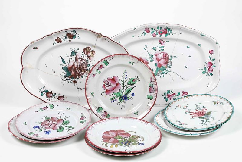 Cinque piatti<BR>Francia, XIX secolo  - Auction Majolica, Porcelain and Glass | Cambi Time - Cambi Casa d'Aste