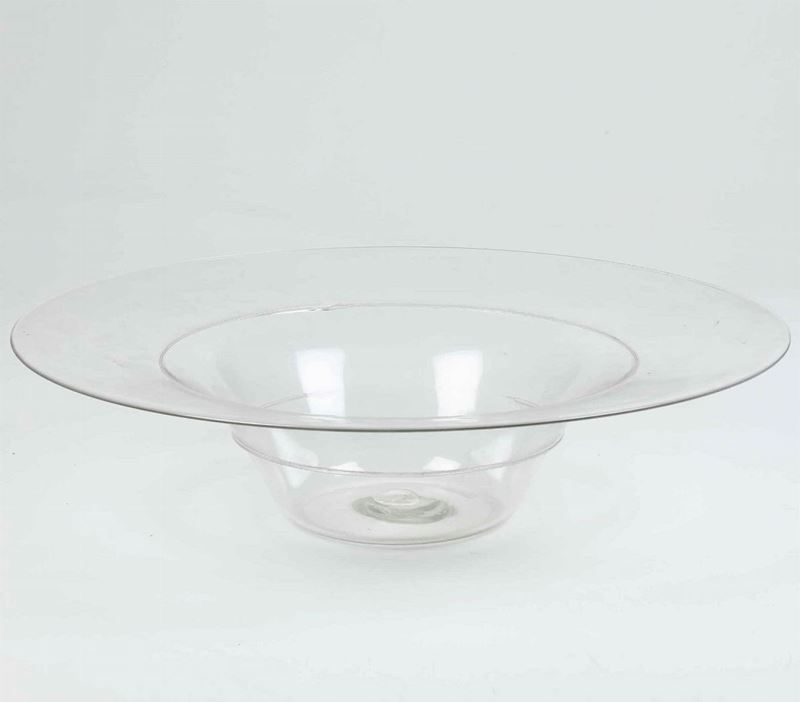 Grande piatto in vetro incolore firmato Cappellini  - Auction Antique June | Cambi  [..]