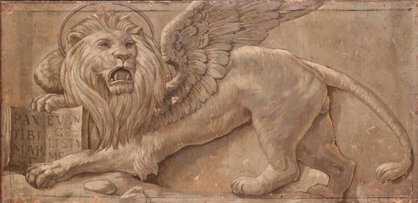 Scuola italiana del XIX secolo Il leone di San Marco