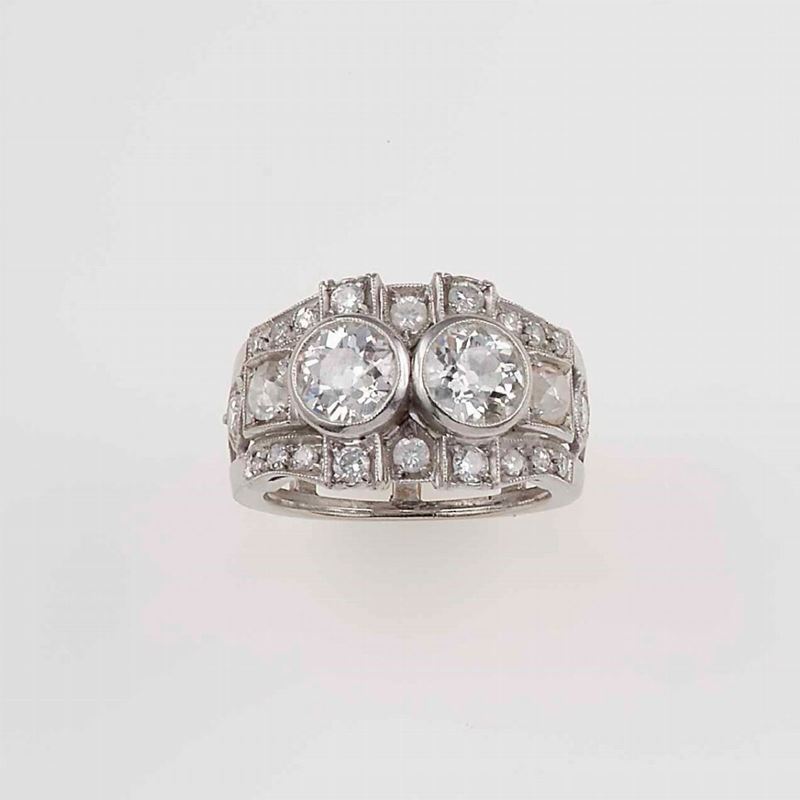 Anello con diamanti di vecchio taglio per ct 1.20 circa  - Asta Fine and Coral Jewels  [..]