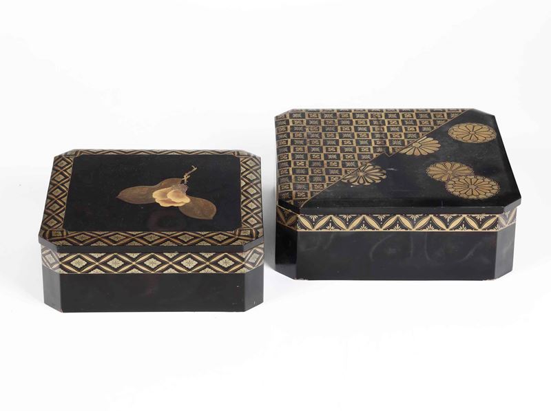 Due scatole in lacca con decori naturalistici, Giappone, periodo Meiji (1868-1912)  - Auction Asian Art | Cambi Time - Cambi Casa d'Aste