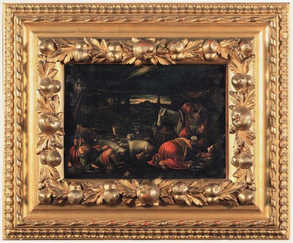 Jacopo Da Ponte detto Jacopo Bassano - Scene di genere con pastori e armenti