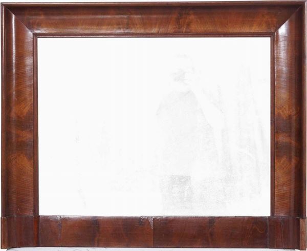 Specchiera con cornice in legno lastronato. XIX-XX secolo