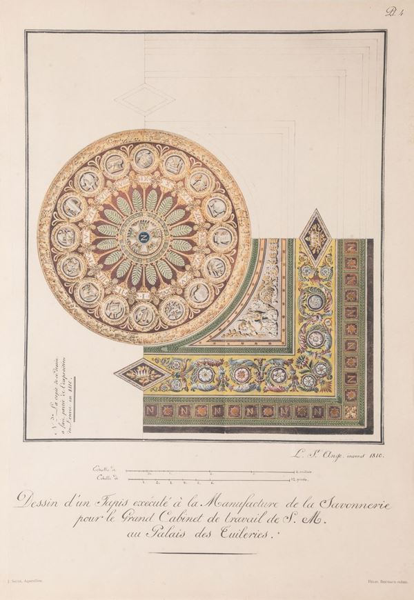 Berthaud Frères Disegno per un tappeto della manifattura della Savonnerie