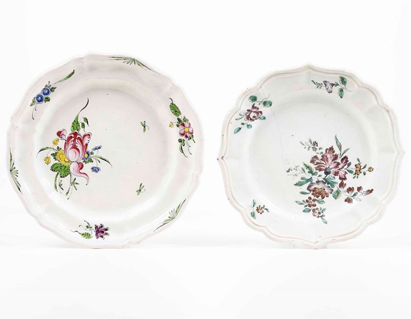 Due piatti<BR>Lombardia, XVIII e XIX secolo  - Auction Majolica, Porcelain and Glass | Cambi Time - Cambi Casa d'Aste