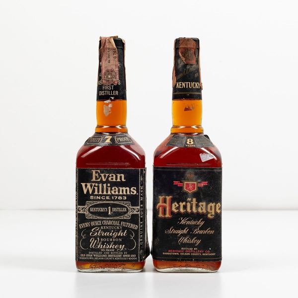 Evan Williams, Straight Bourbon Whiskey 7 years old Heritage, Kentucky Straight Bourbon Whisky 8 years old