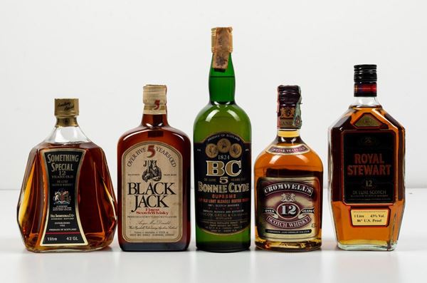 Black Jack, Finest Scotch Whisky 5 years old Something Special, Scotch Whisky 12 years old Bonnie Clyde, Blended Scotch Whisky 5 years old Cromwell’s, Scotch Whisky 12 years old Royal Stewart, Scotch Whisky 12 years old