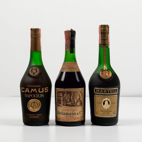 Camus, Cognac Napoleon La Grande Marque Martell, Cognac Medaillon V.S.O.P. Delamain, Cognac Selection