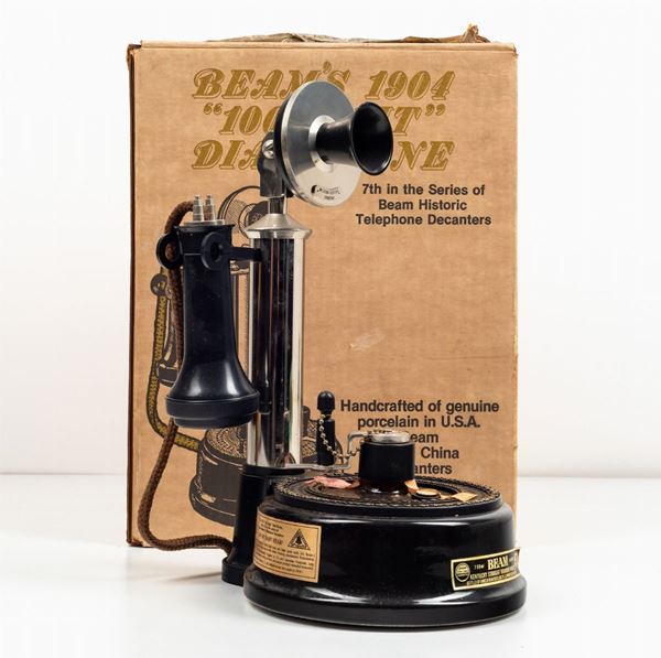 James B. Beam, Kentucky Straight Bourbon Decanter Beam's 1904 100 Digit Dial Phone Whiskey Beam 100 months old