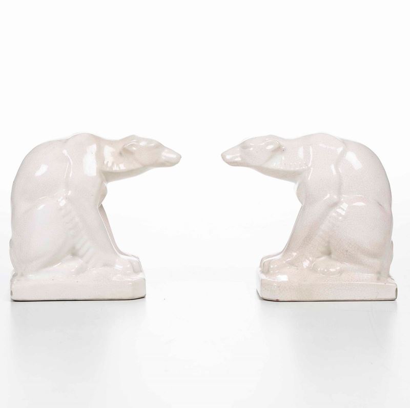 Coppia di orsi<BR>XX secolo  - Auction Majolica, Porcelain and Glass | Cambi Time - Cambi Casa d'Aste