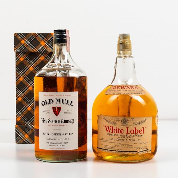 John Hopkins, Old Mull Fine Scotch Whisky Dewar's, White Label Finest Scotch Whisky