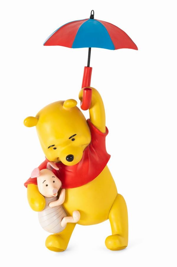 Disney: Statua Winnie The Pooh e Pimpi con ombrello