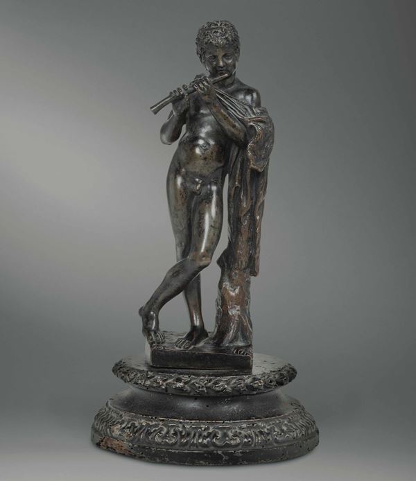 Figura di Pan in bronzo. Fonditore italiano del XVII-XVIII secolo