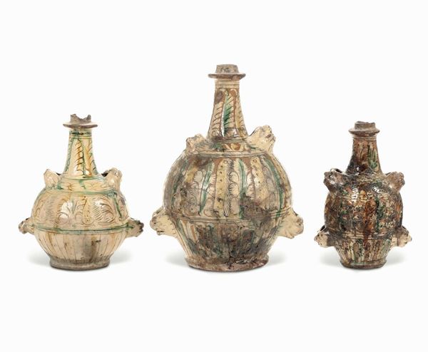 Tre fiasche e un vaso Italia settentrionale, XVI-XVII secolo 