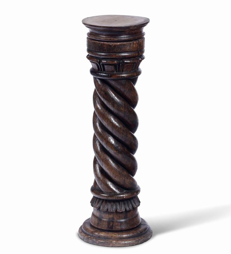 Colonna a torciglione in legno intagliato. XVIII secolo  - Auction Dimore italiane | Cambi Time - Cambi Casa d'Aste