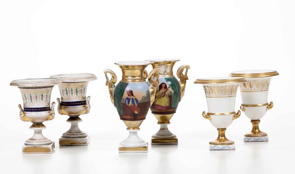 Tre coppie di vasi, XIX e inizio XX secolo