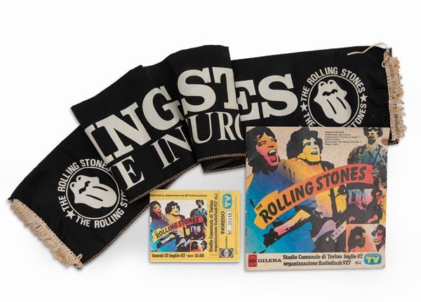 Brochure Rolling Stones tour con biglietto e sciarpa