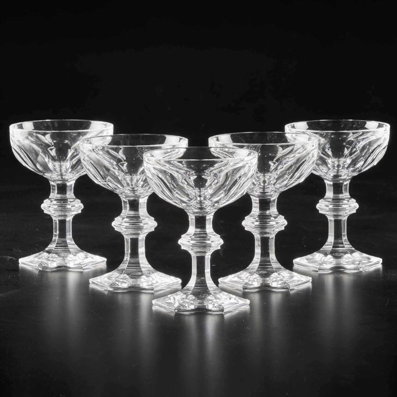 Tredici coppe da champagne “Harcourt 1841"<BR>Francia, Manifattura Baccarat, XX secolo<BR><BR>  - Asta L'Art de la Table - Cambi Casa d'Aste