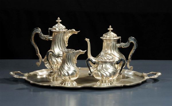Servizio da t e caff in argento in stile barocchetto, inizio XX secolo