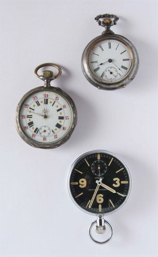 Tre orologi da tasca