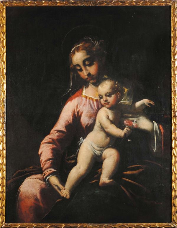 Scuola Veneziana del XVII secolo Madonna con Bambino